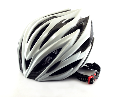 Bicycle helmet isolated on white backgroundの写真素材