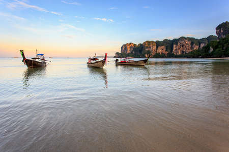 Railay beach, Krabi, Andaman sea Thailandの写真素材