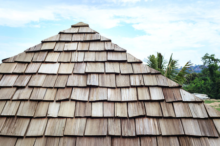 Wooden Roof shingle textureの写真素材