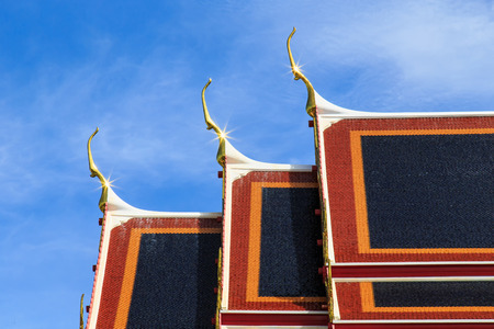 Gable and roof temple in Bangkok, Thailandの写真素材