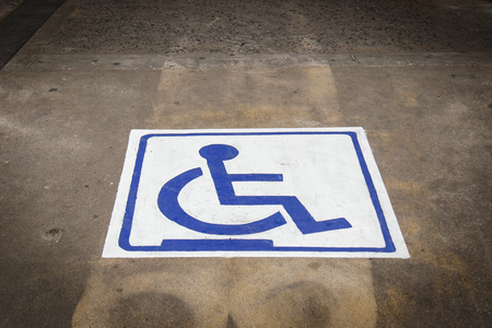 disabled icon at the parking areaの写真素材