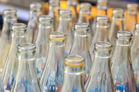 Close up glass bottleの写真素材