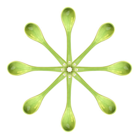 Ceramic spoon isolated on white backgroundの写真素材