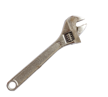 Adjustable wrench isolated on white backgroundの写真素材