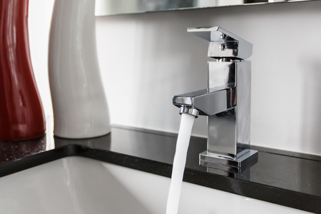 Modern bathroom faucetの写真素材