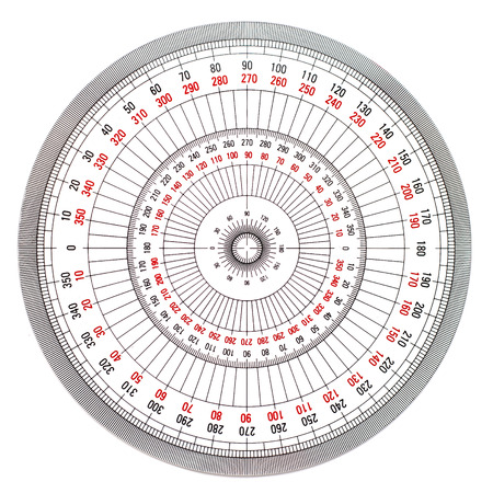 Full-Circle protractor isolated on white backgroundの写真素材