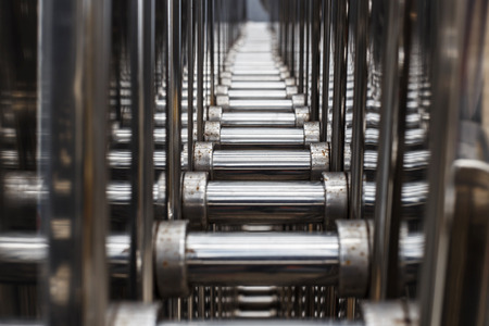 Close up Stainless steel gateの写真素材