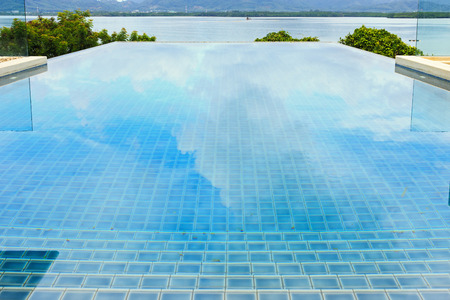 Swimming pool in luxury villaのeditorial素材