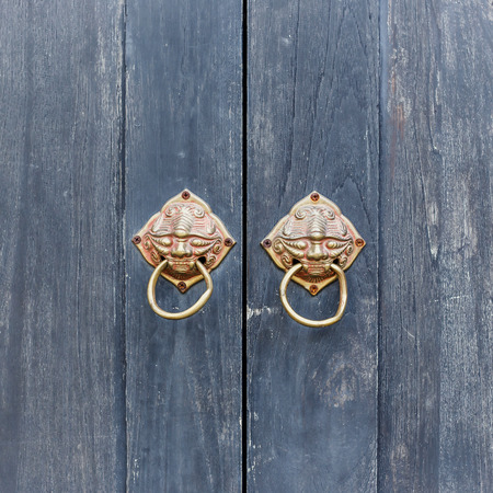 Close up vintage wooden doorの写真素材