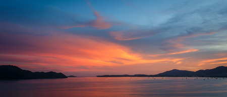 sunset at Phuketi, Andaman sea Thailandの写真素材