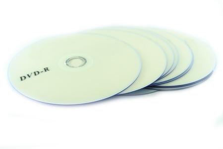 Stack of white dvdの写真素材