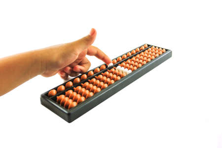 hand using abacusの写真素材