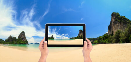 Railay beach, Krabi, Andaman sea Thailandの写真素材