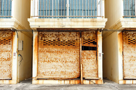 Metal door at sea side get rustyの写真素材