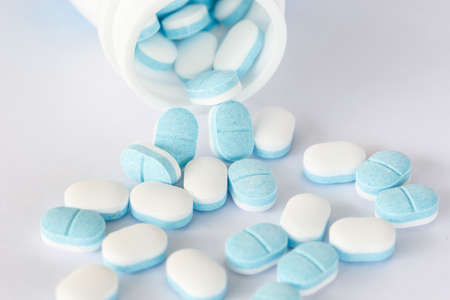 Close up Medicine pills and bottle