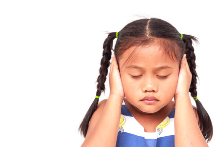 Young Asian girl isolated on white backgroundの写真素材