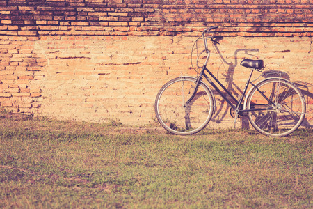 Vintage bicycle in Sukhothai Historical Park, Thailandの写真素材