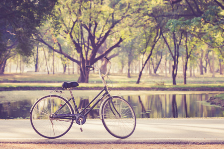 Vintage bicycle in Sukhothai Historical Park, Thailandの写真素材