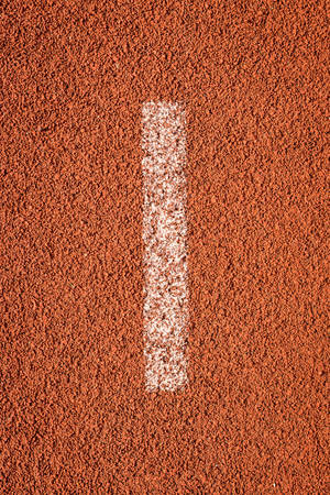 Running track with white stripe for athletics