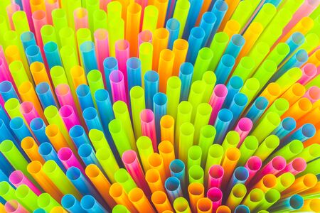 Abstract of Colorful straw for backgroundの写真素材