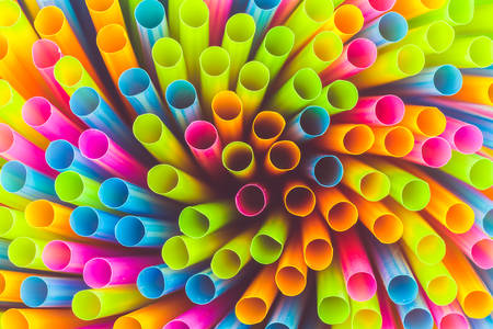 Abstract of Colorful straw for backgroundの写真素材