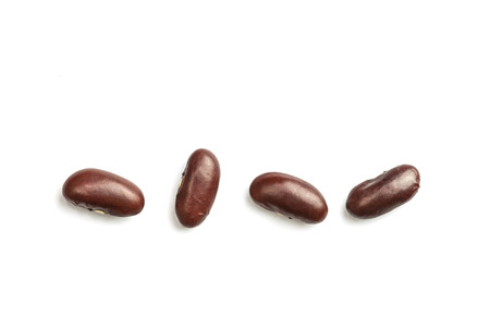 Close up red beans isolated on white backgroundの写真素材
