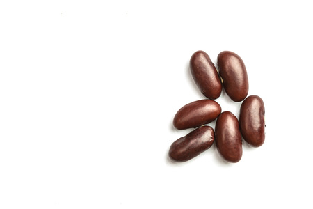 Close up red beans isolated on white backgroundの写真素材