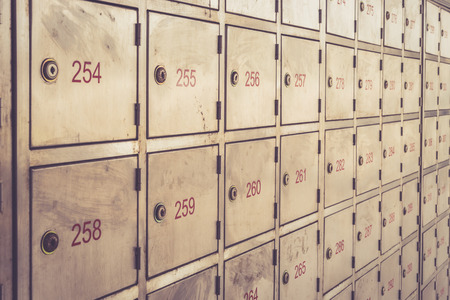 Post box with number, Retro filter effect