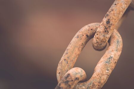Macro Old and rusty chainの写真素材