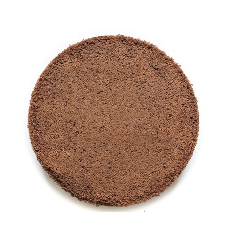 Round of Chocolat cake on white backgroundの写真素材