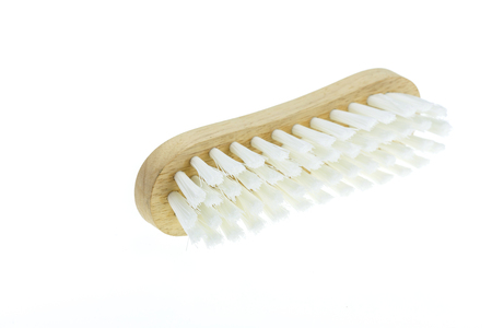 White cleaning brush isolated on white backgroundの写真素材