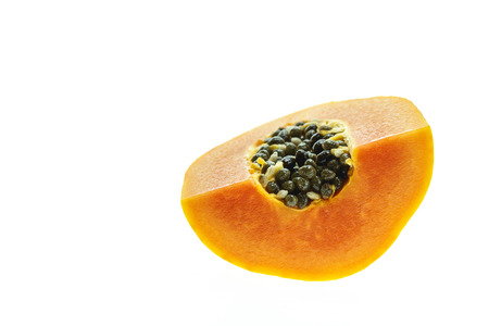 Thai papaya isolated on white backgroundの写真素材