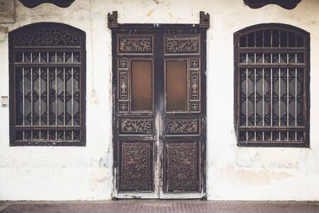 Vintage window or Sino-Portuguese style in Phuket, Thailand