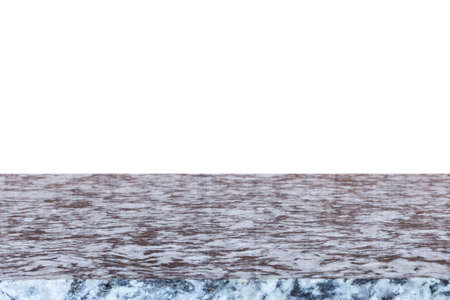 Close up top black granite table isolated on white backgroundの写真素材