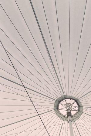 Structure of big white canvas roof tents, Retro filter effectの写真素材