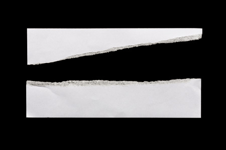 Piece of white paper isolated on black background