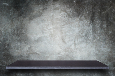 Empty top of natural stone shelves and stone wall background. For product displayの写真素材