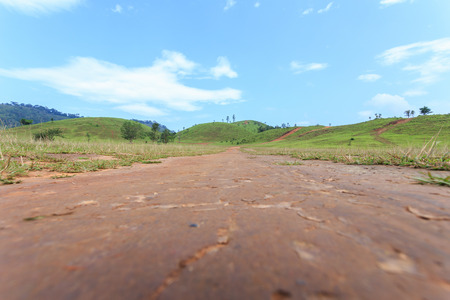 Grass mountain or bald mountain in Ranong province, Thailandの写真素材
