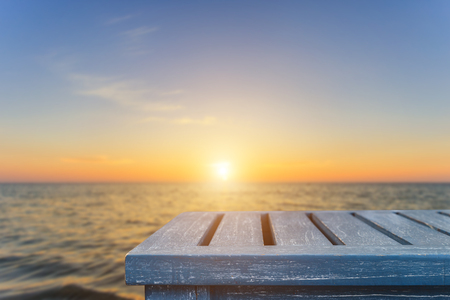 Empty top wooden table and blur with bokeh background. For product displayの写真素材