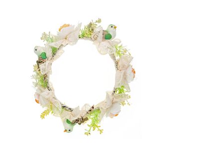 Hair decoration handmade,  flower crown isolated on white backgroundの写真素材