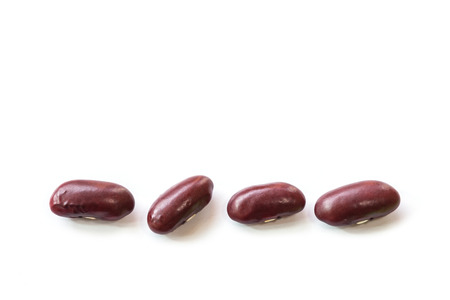 Close up red bean isolated on white backgroundの写真素材