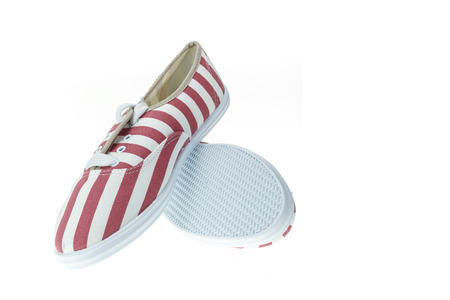 New red lady shoe isolated on white background