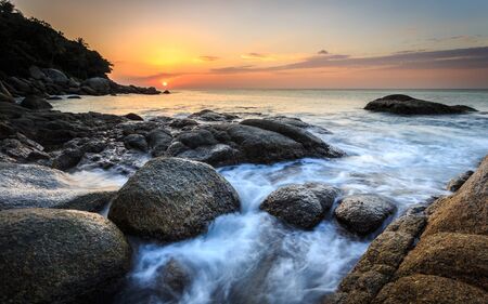 Beautiful sunset at Karon beach in Phuket, Thailand
