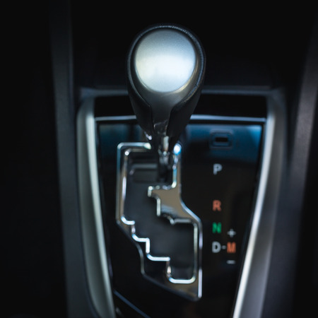 Detail of new modern car interior, Focus on gearの写真素材