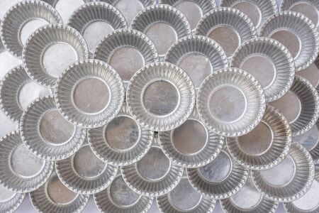 Stack aluminium cup for bakery, top viewの写真素材