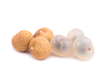 Close up longan isolated on white backgroundの写真素材
