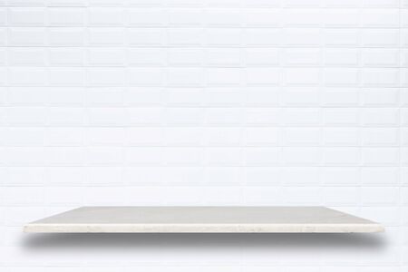 Empty top of natural stone shelves and stone wall background. For product displayの写真素材