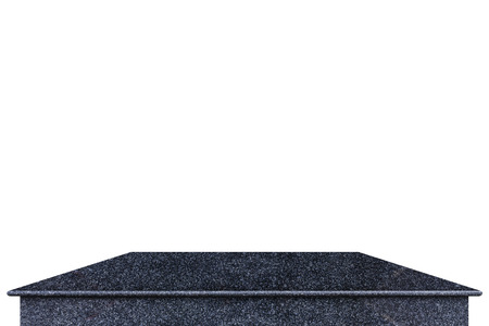 Empty top of natural stone shelves isolated on white background. Saved with clipping path For product displayの写真素材
