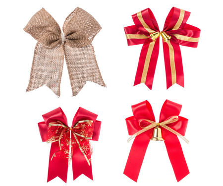 Ribbon for gift box or decoration. Studio shot isolated on white backgroundの写真素材