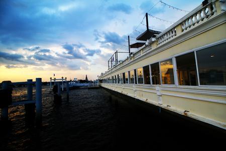 Restaurant on the Chao praya riversideのeditorial素材
